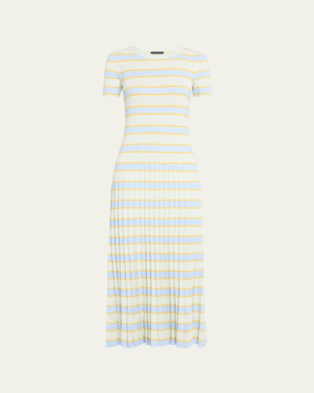 Eloise Stripe Short-Sleeve Maxi Dress